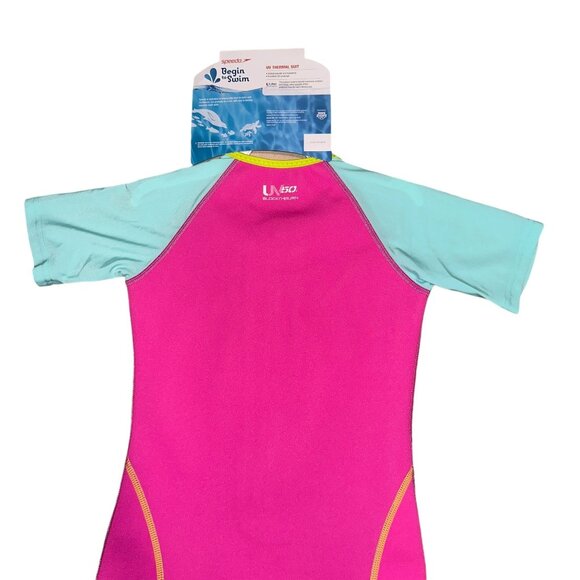 NWT Speedo Kids Thermal Swimsuit Girls 6 6X Shortalls UV UPF 50 Begin to Swim - Picture 6 of 8